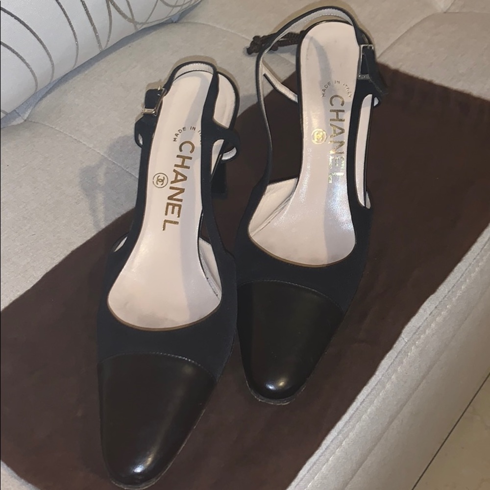 Black Chanel slingback